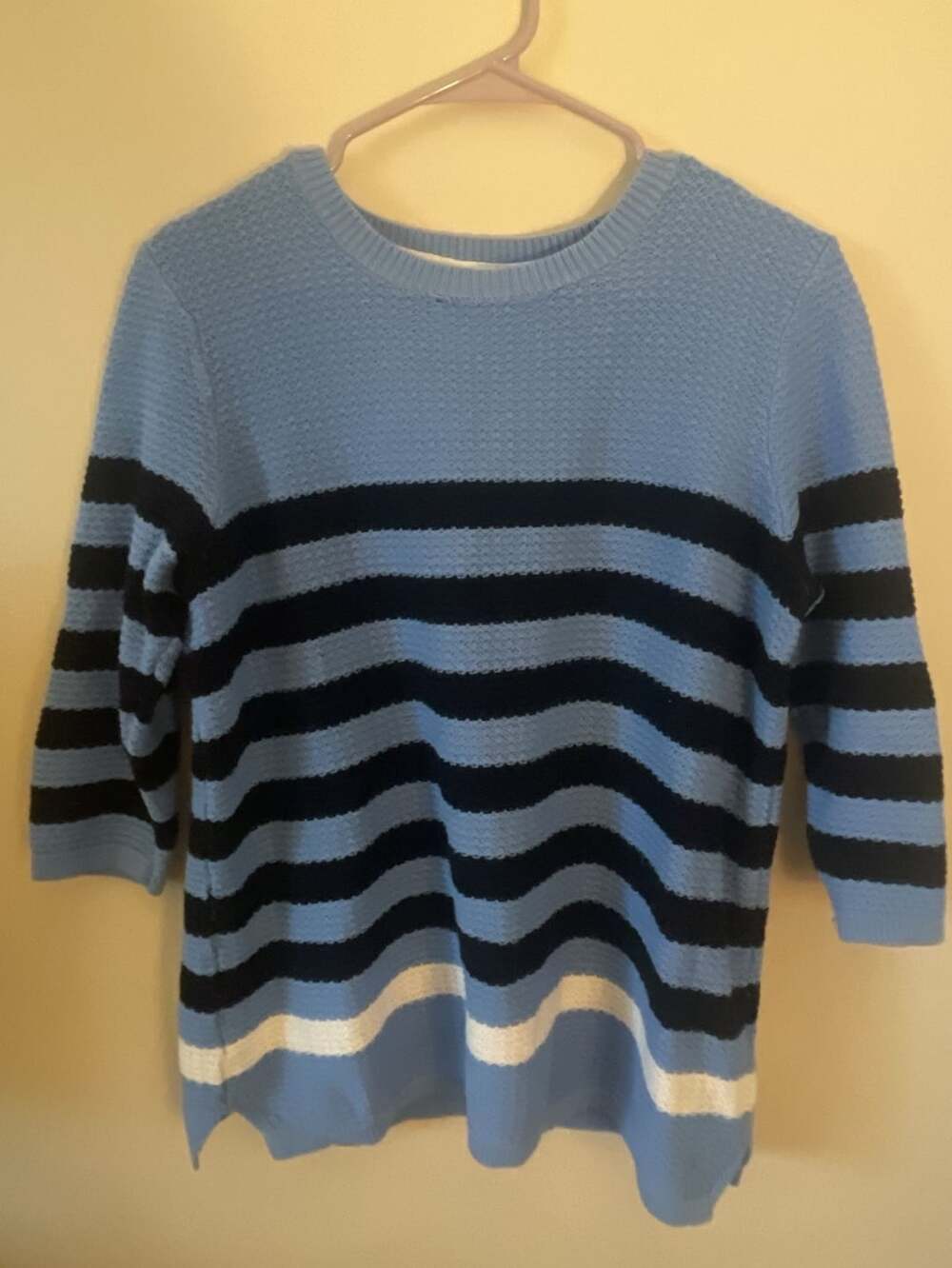 Croft & Barrow Women's Long Sleeve Pullover Knit Sweater- XL, Light Blue